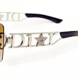 ? RARE Vintage DIOR Diorlywood Rimless Swarovski Crystal Sunglasses Brown Y2K DIOR  main image 4